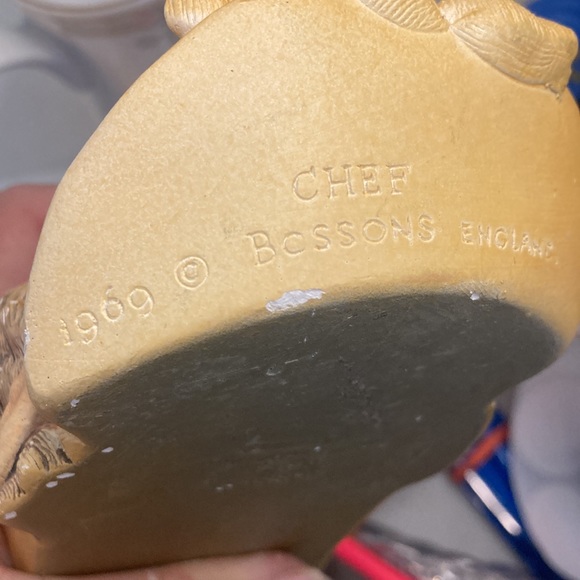 Chef 1969 Bossons England Ceramic 6” Chalkware Head Wall Decor - Picture 9 of 9